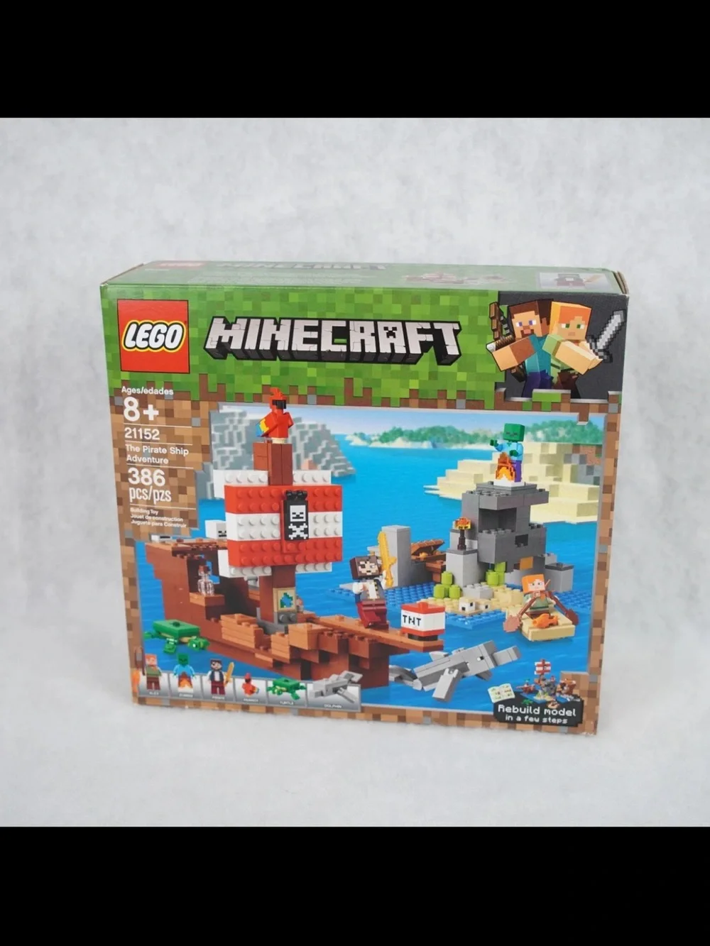 LEGO Minecraft Set #21152 The Pirate Ship Adventure 386 pcs Retired Brand New